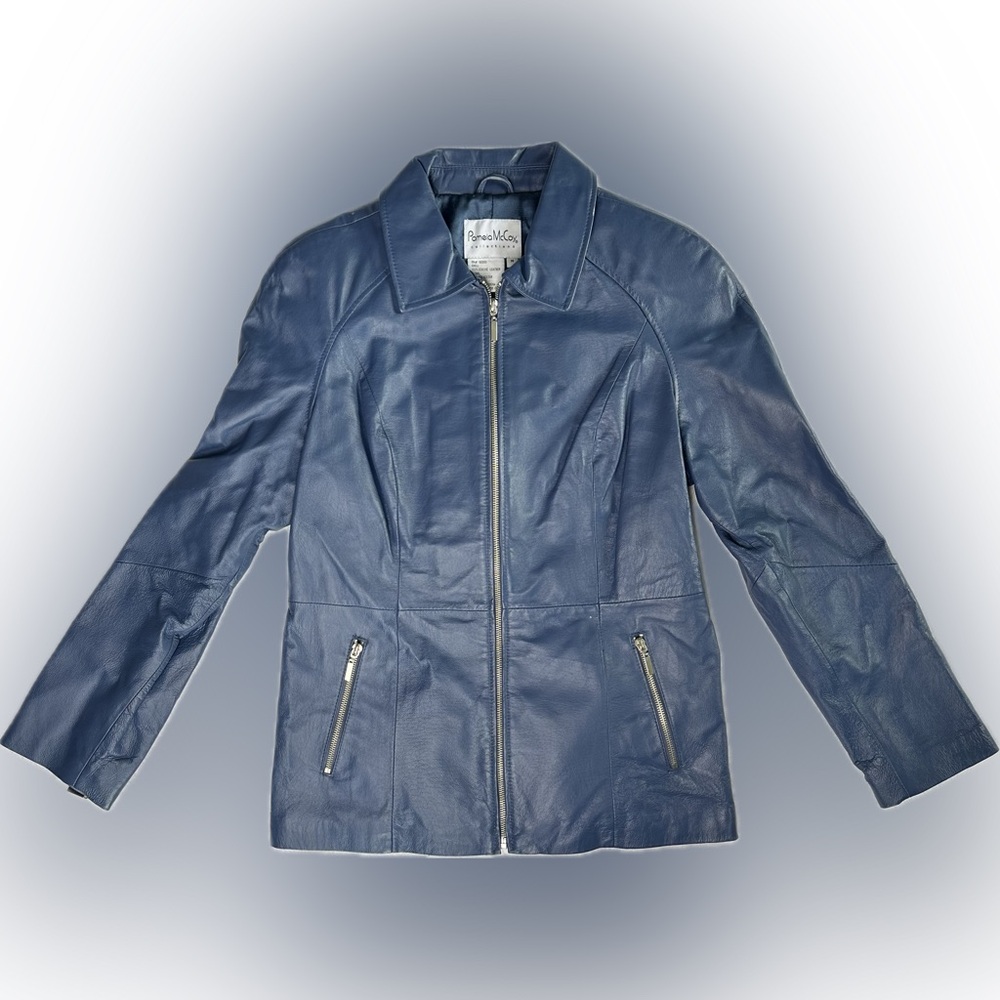 Vintage genuine leather jacket Y2K